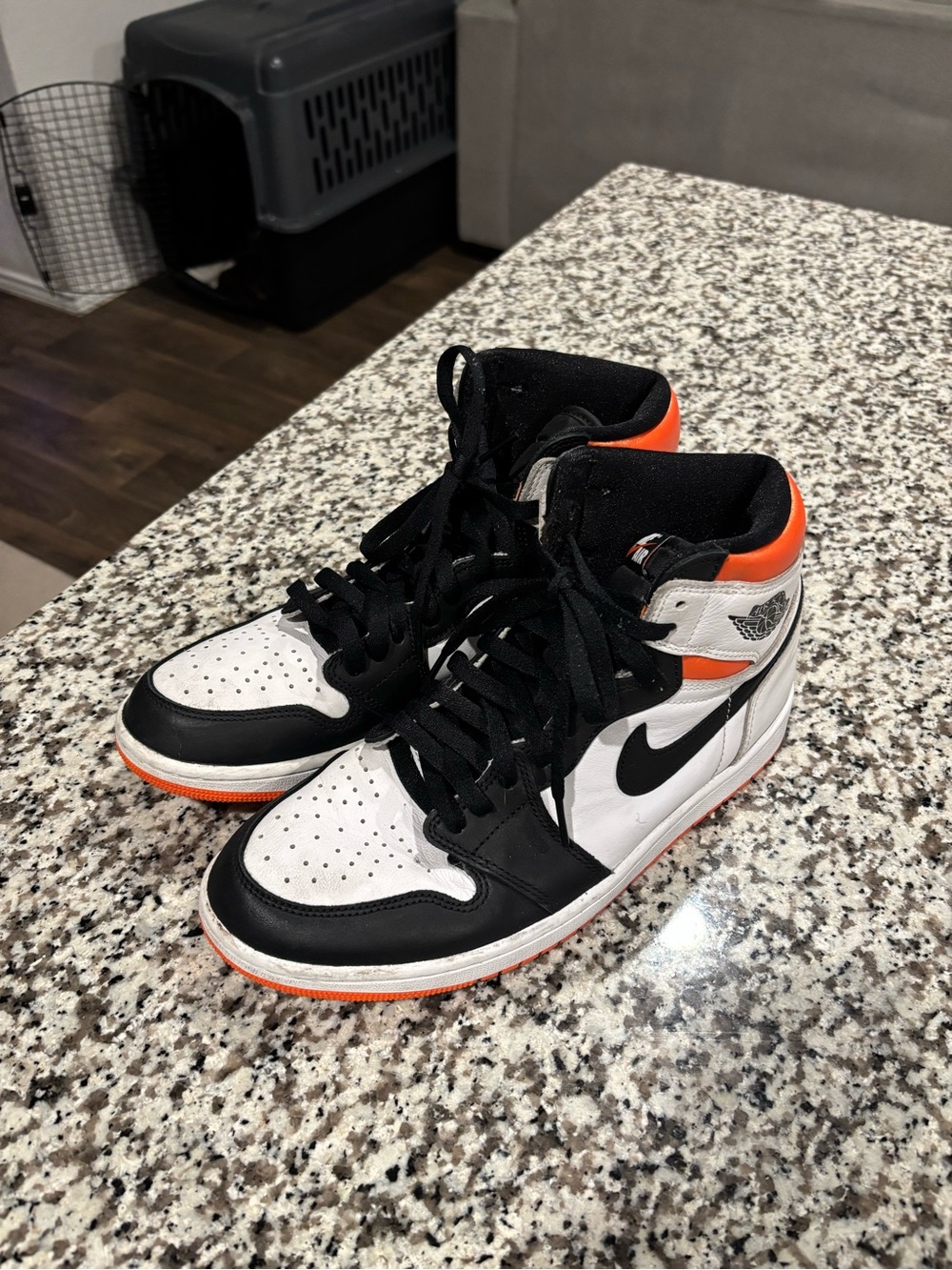 Nike Air Jordan High-Top Sneakers | Black, White & Orange | 10